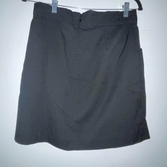 Gap Stretch Black Ruched Ribbon-Trimmed Waist Skirt with Pockets Size 4 - Picture 3 of 10
